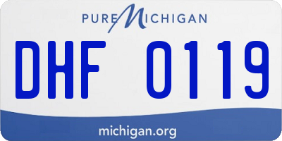 MI license plate DHF0119