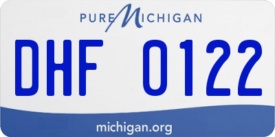 MI license plate DHF0122