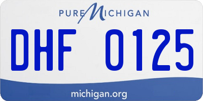 MI license plate DHF0125