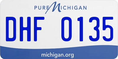 MI license plate DHF0135