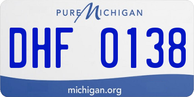 MI license plate DHF0138