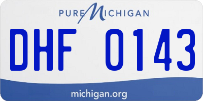 MI license plate DHF0143