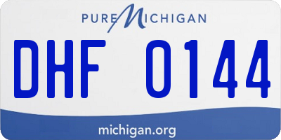 MI license plate DHF0144