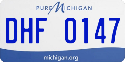 MI license plate DHF0147
