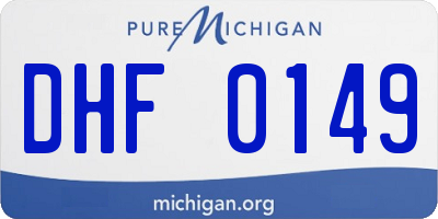 MI license plate DHF0149