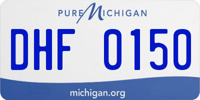 MI license plate DHF0150