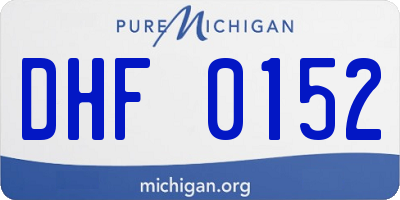 MI license plate DHF0152