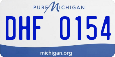 MI license plate DHF0154