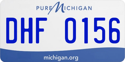 MI license plate DHF0156