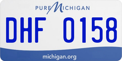 MI license plate DHF0158