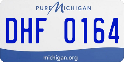 MI license plate DHF0164