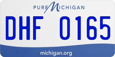 MI license plate DHF0165