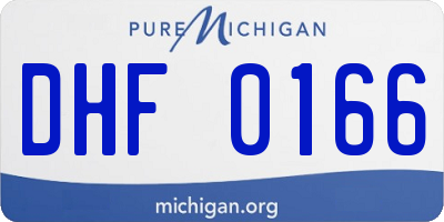 MI license plate DHF0166