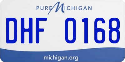 MI license plate DHF0168