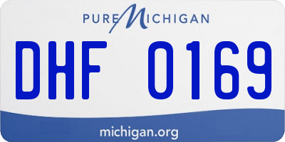 MI license plate DHF0169