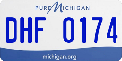 MI license plate DHF0174