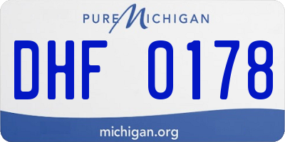MI license plate DHF0178