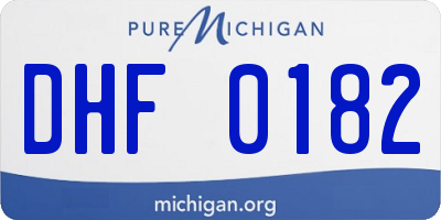 MI license plate DHF0182