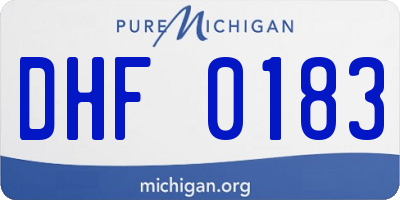 MI license plate DHF0183