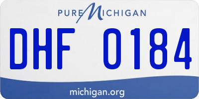 MI license plate DHF0184