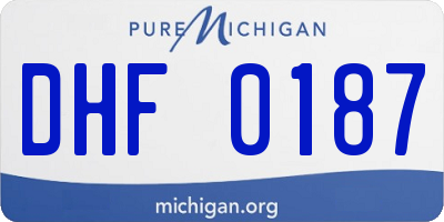 MI license plate DHF0187
