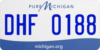 MI license plate DHF0188