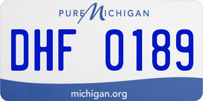 MI license plate DHF0189