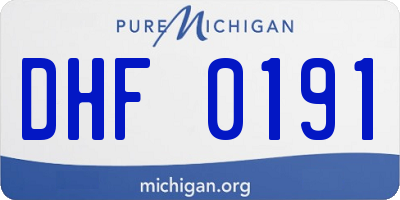 MI license plate DHF0191