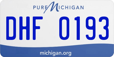 MI license plate DHF0193