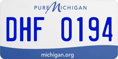 MI license plate DHF0194