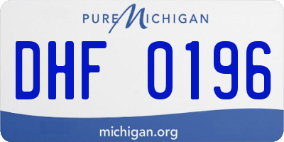 MI license plate DHF0196