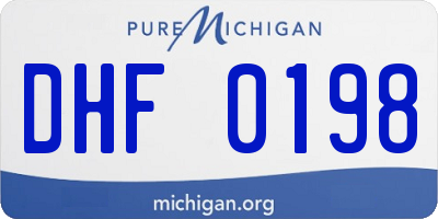 MI license plate DHF0198