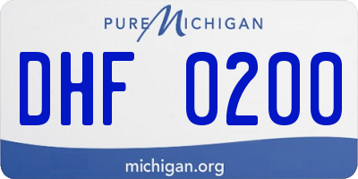 MI license plate DHF0200