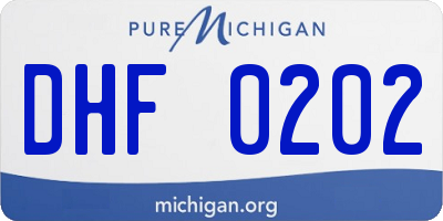 MI license plate DHF0202