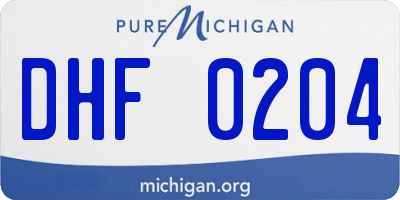 MI license plate DHF0204
