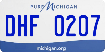 MI license plate DHF0207