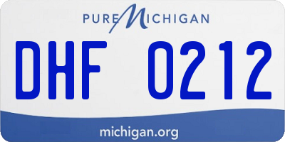 MI license plate DHF0212