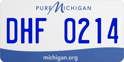 MI license plate DHF0214