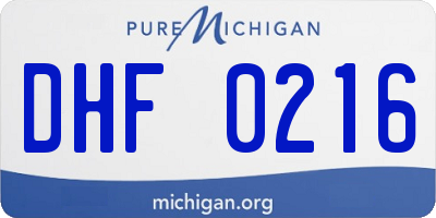 MI license plate DHF0216
