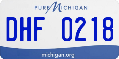 MI license plate DHF0218