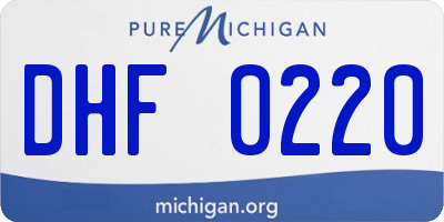 MI license plate DHF0220