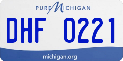 MI license plate DHF0221