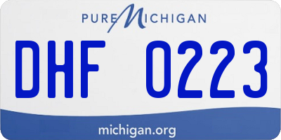 MI license plate DHF0223