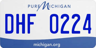 MI license plate DHF0224