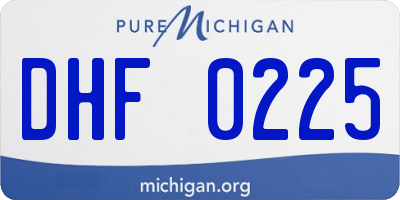 MI license plate DHF0225