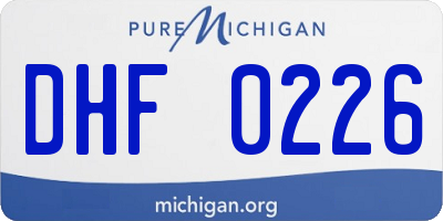 MI license plate DHF0226