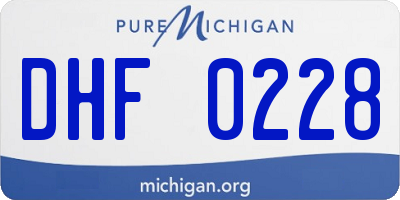 MI license plate DHF0228
