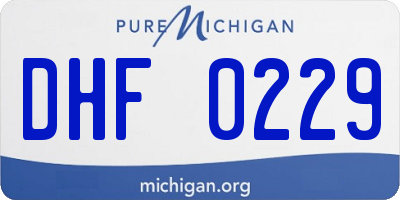 MI license plate DHF0229
