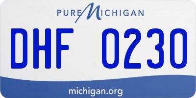 MI license plate DHF0230