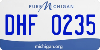 MI license plate DHF0235